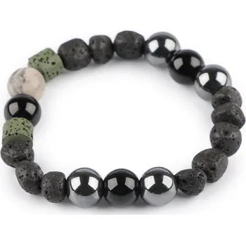 Náramek Náramek pružný z minerálů, láva, unisex, barva 2 černá