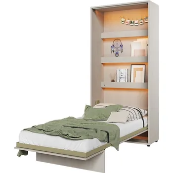 Postel Sklápěcí postel vysoká 90 s policemi do studentského pokoje Concept Junior - Lenart Silk Flou 101x217 cm