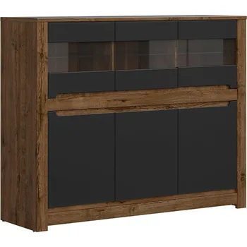 Komoda Komoda Ruso - Black Red White - BRW Dub April / Černý Mat 149x120.5 cm