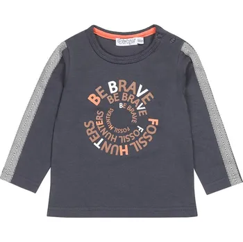 DIRKJE Tričko dl.rukáv tm. modrá + oranžová kluk vel.80