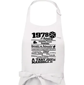 Kuchyňská zástěra 1978 v kostce - Dámská zástěra na vaření - Univerzální velikost ( Bílá )