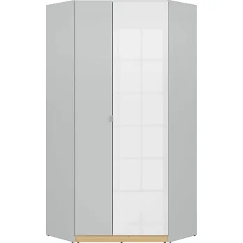 Šatní skříň Black Red White - BRW Nandu 93 cm Světlé Šedá / Dub Polský / Bílý Lesk