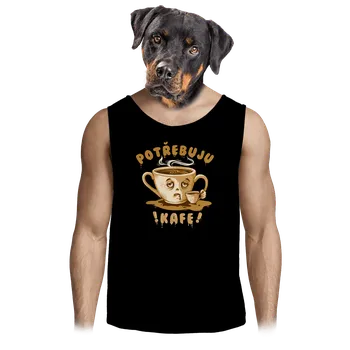 Pánské tílko Bastard Potřebuju kafe pánské tílko Black