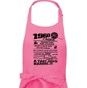 Kuchyňská zástěra 1960 v kostce - Pánská zástěra na vaření - Univerzální velikost ( Růžová )