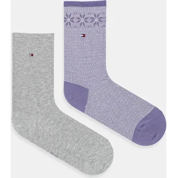 Pánské oblečení Ponožky Tommy Hilfiger 2-pack 701236502 fialová 94E, vel. 35/38