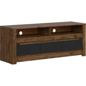 Televizní stolek TV stolek Ruso - Black Red White - BRW Dub April / Černý Mat 149x59 cm