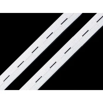 Výtvárné potřeby Dírková pruženka šíře 15-17 mm - bílá - 1m