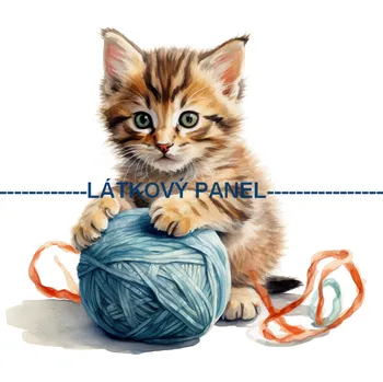 Látkový panel - Kočka - KČ-150 Velikost: 25x25cm, Materiál: Kočárkovina