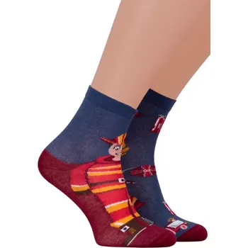 Chlapecké ponožky s hasičem Steven 373014 jeans velikost 32-34