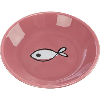 Miska pro psa TRIXIE Nízká keramická miska s barevnou glazurou 200 ml Barva: rybička - červenohnědá