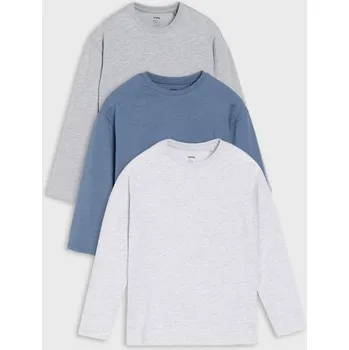 Sinsay - Oversize trička s dlouhými rukávy 3 balení - námořnická modrá - 898GE-59M - 898GE-59M-110