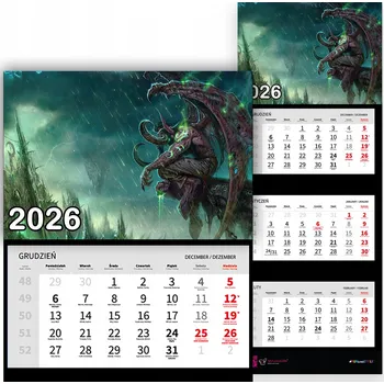Kalendář Nástěnný Kalendář Trojdílný 2026 SLUNEČNÍ KLIMA Do Kanceláře Dárek Vzory