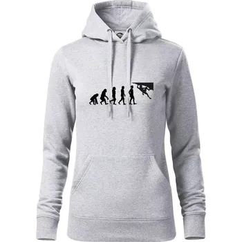 Dámská mikina Evoluce bouldering - Mikina dámská Cape s kapucí - M ( Světlešedý Melír )