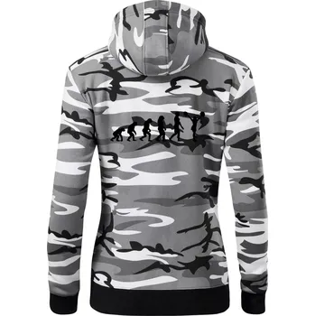 Dámská mikina Evolution cheerleading - roztleskávačka - Dámská mikina trendy zipper s kapucí - XL ( Šedý maskáč )