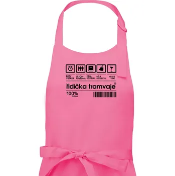 Kuchyňská zástěra Čárový kód Řidič tramvaje - Dámská zástěra na vaření - Univerzální velikost ( Růžová )