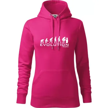 Dámská mikina Evoluce práce - Mikina dámská Cape s kapucí - 2XL ( Purpurová )