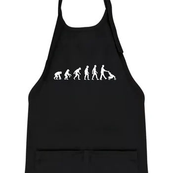 Kuchyňská zástěra Evoluce tatínek - Dětská zástěra na vaření - Univerzální velikost ( Černá )