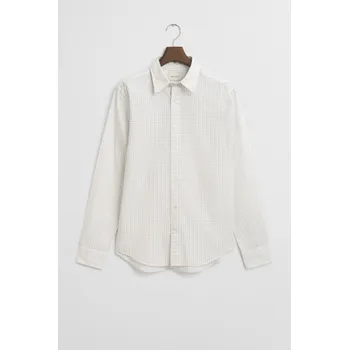 Pánské oblečení KOŠILE GANT REG MICRO PRINT SHIRT EGGSHELL