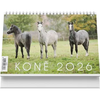 Kalendář Vikpap stolní kalendář Koně 2026, 22 × 14,8 cm