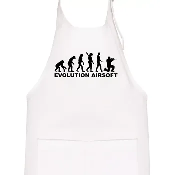 Kuchyňská zástěra Evoluce airsoft - Dětská zástěra na vaření - Univerzální velikost ( Bílá )