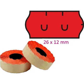 Samolepící etiketa UNI - cenové etikety 26 × 12 mm, 1500 etiket, červené