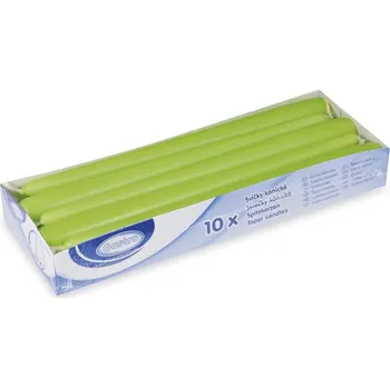 Svíce kónická 245 mm žlutozelená - 10 ks
