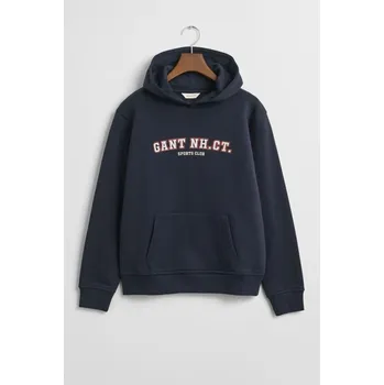 Dívčí mikina MIKINA GANT GRAPHIC SWEATSHIRT HOODIE EVENING BLUE