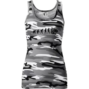 Dámské tričko Evoluce quad čtyřkolka - Dámské Maskáčové tílko - XS ( Šedý maskáč )