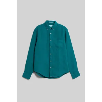 Pánská košile KOŠILE GANT REG GMNT DYED LINEN SHIRT OCEAN TURQUOSIE