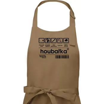 Kuchyňská zástěra Čárový kód - Houbařka - Dámská zástěra na vaření - Univerzální velikost ( Cappuccino )