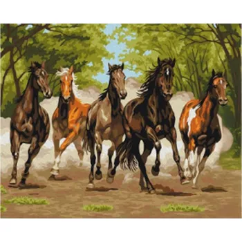 Vikpap W2726 - malování podle čísel, plátno 40 × 30 cm - Cval divočiny