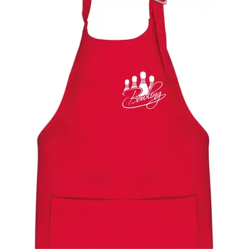 Kuchyňská zástěra Bowling kuželky - Dětská zástěra na vaření - Univerzální velikost ( Červená )