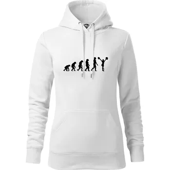 Dámská mikina Evolution cheerleading - roztleskávačka - Mikina dámská Cape s kapucí - L ( Bílá )