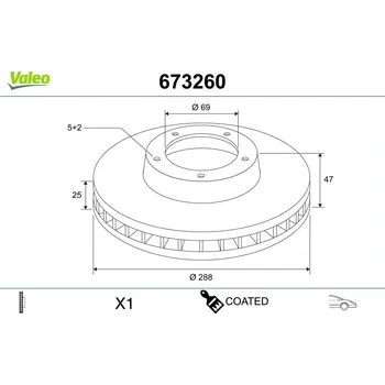 Brzdový kotouč Brzdový kotouč VALEO 673260