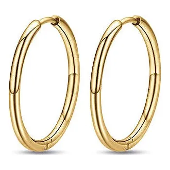 Náušnice LUCA BARRA Pozlacené ocelové kruhové náušnice 24 mm