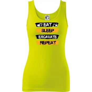 Dámské oblečení Eat Sleep Excavate Repeat - Dámské tílko - M ( Limetková )