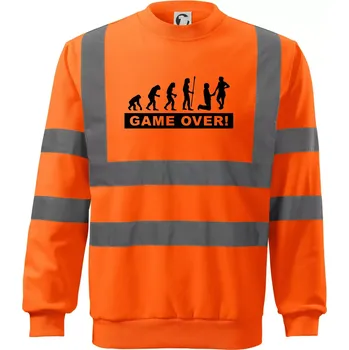 Pánská mikina Game over evoluce - Reflexní mikina - 3XL ( Neonově oranžová )