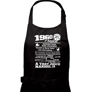 Kuchyňská zástěra 1960 v kostce - Pánská zástěra na vaření - Univerzální velikost ( Černá )