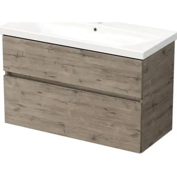 Koupelnový nábytek Koupelnová skříňka s umyvadlem DAXX 100 cm dub wellington DA 100 2Z D370