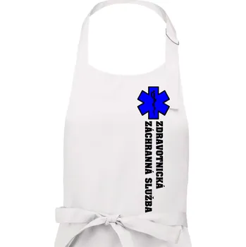 Kuchyňská zástěra Hvězda života - zdravotnická záchranná služba - Dámská zástěra na vaření - Univerzální velikost ( Bílá )