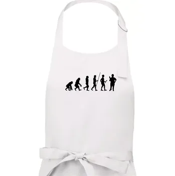 Kuchyňská zástěra Evoluce instalatér - Pánská zástěra na vaření - Univerzální velikost ( Bílá )