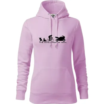 Dámská mikina Evolution of man (supersport) - Mikina dámská Cape s kapucí - L ( Orchid )
