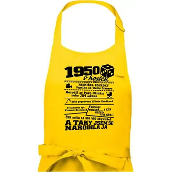 Kuchyňská zástěra 1950 v kostce - Dámská zástěra na vaření - Univerzální velikost ( Žlutá )