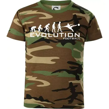 Evolution Football - Dětské maskáčové triko - 122 cm/6 let ( Hnědý maskáč )