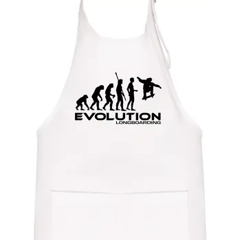 Kuchyňská zástěra Evoluce longboard jump - Dětská zástěra na vaření - Univerzální velikost ( Bílá )