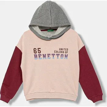 Chlapecká mikina Dětská bavlněná mikina United Colors of Benetton 3J68C204W.G.seasonal růžová 03X, vel. 170