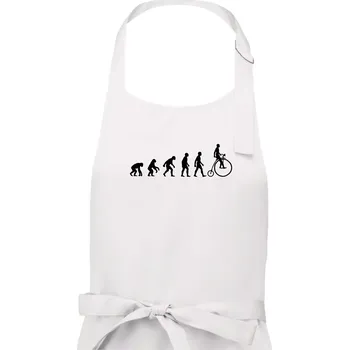 Kuchyňská zástěra Evoluce staré kolo - Pánská zástěra na vaření - Univerzální velikost ( Bílá )