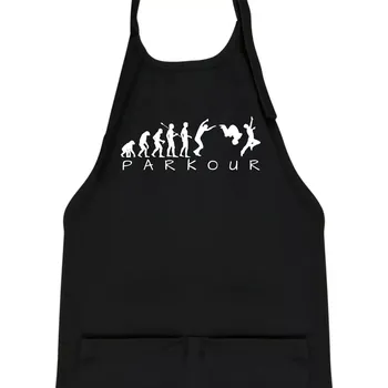 Kuchyňská zástěra Parkour evoluce - Dětská zástěra na vaření - Univerzální velikost ( Černá )