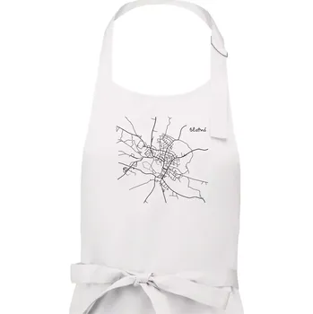 Kuchyňská zástěra Černobílá mapa Blatná - Pánská zástěra na vaření - Univerzální velikost ( Bílá )