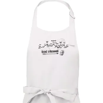 Kuchyňská zástěra Profil České středohoří - Dámská zástěra na vaření - Univerzální velikost ( Bílá )